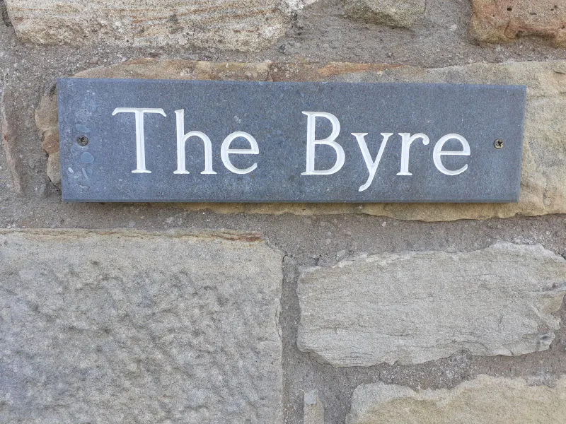 The Byre name plate